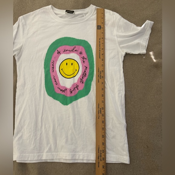 SANDRO smiley-face print T-shirt Women Size Large - Picture 7 of 8